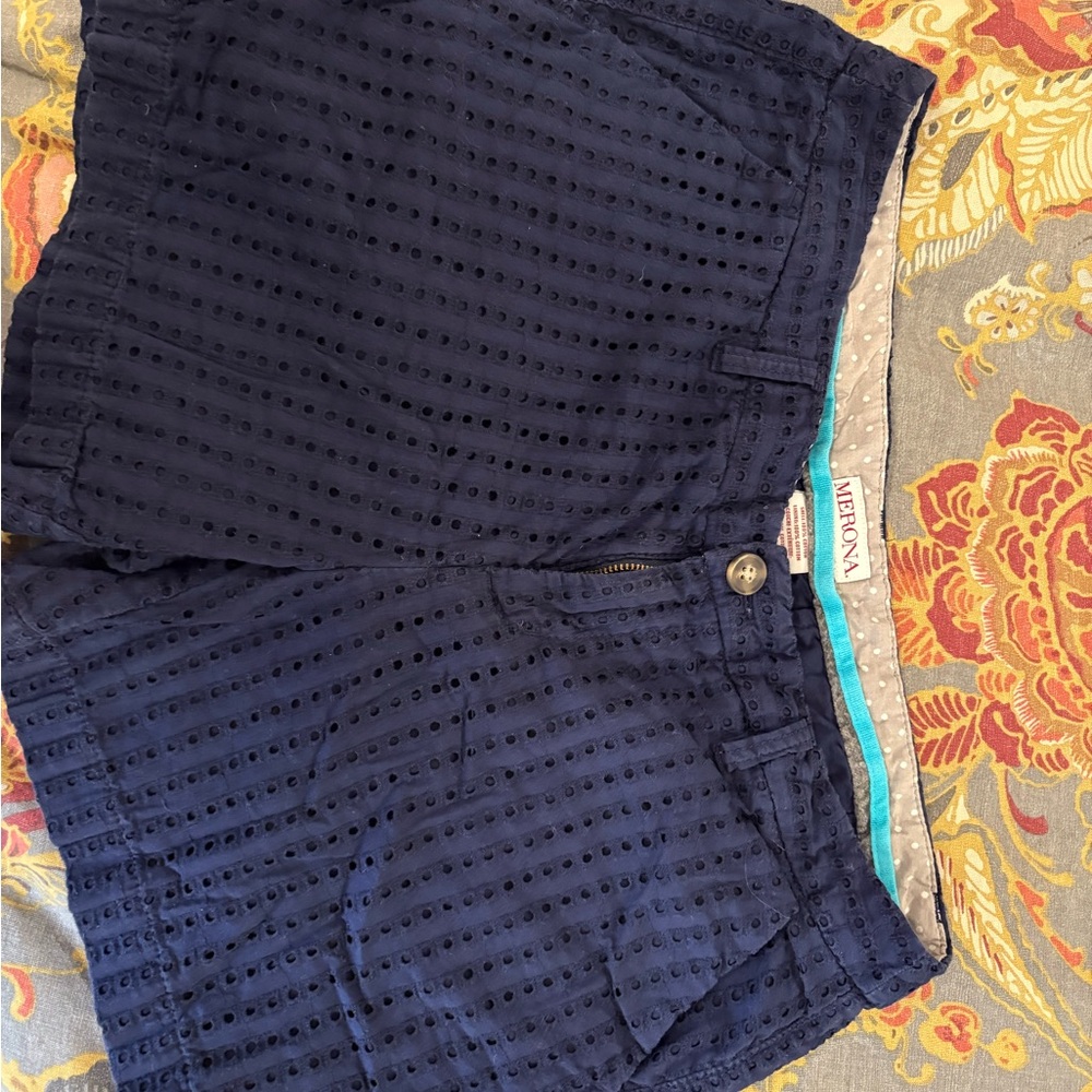 Merona Navy Eyelet Shorts 4”